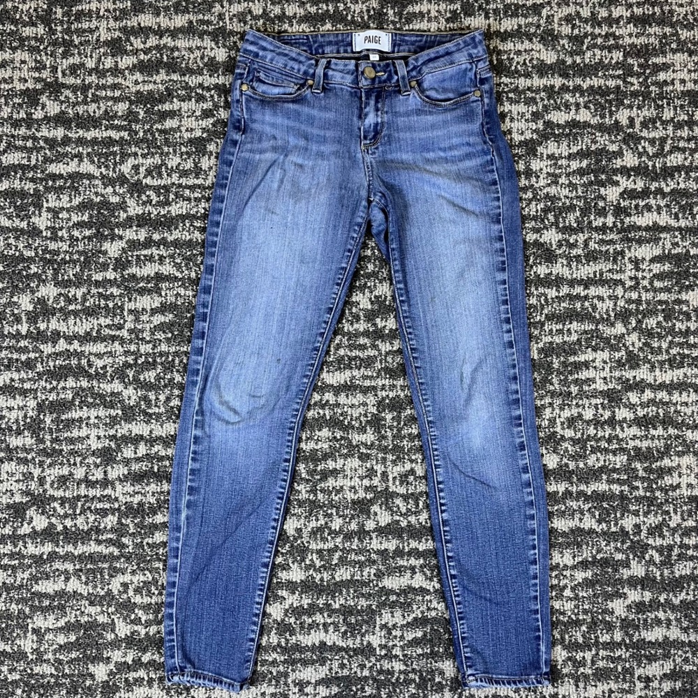Paige Verdugo Ankle Jeans Womens 26 Blue Nottingham Skinny Mid Rise Stretch